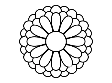 Black Outline Flower Illustration Logo Template