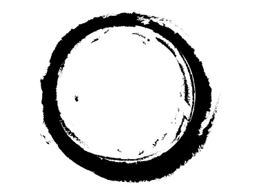 Black Paint Brush Grunge Circle Logo Template