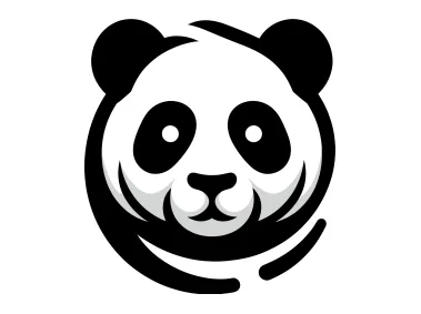 Black Panda Head Logo Template
