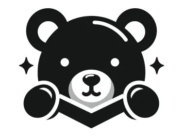 Black Peeking Bear Logo Template