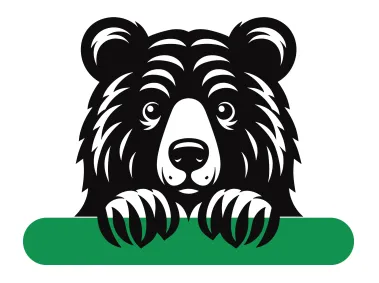 Black Peeking Bear Logo Template