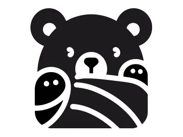 Black Peeking Bear Logo Template