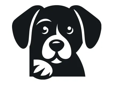 Black Peeking Dog Logo Template