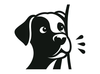 Black Peeking Dog Logo Template
