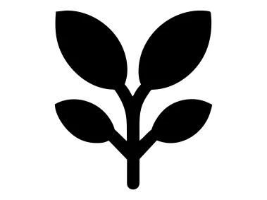 Black Plant Leaves Logo Template