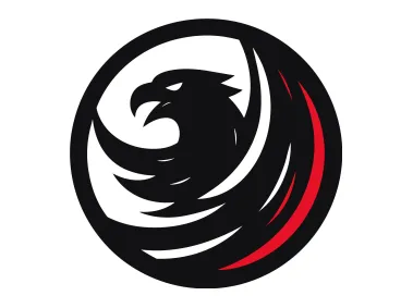 Black Red Rounded Eagle Logo Template