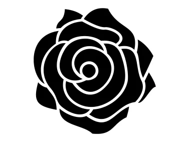 Black Rose Flower Silhouette Logo Template