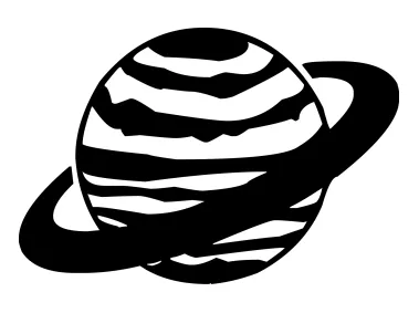 Black Saturn SVG Logo Template