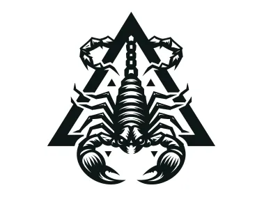 Black Scorpion in Triangle Logo Template