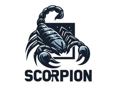Black Scorpion with Wordmark Logo Template