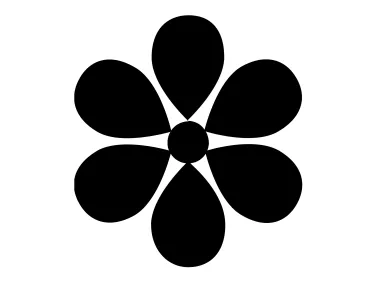 Black Six Petal Flower Logo Template