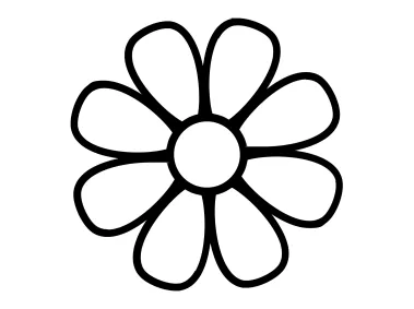 Black SVG Daisy Flower Logo Template