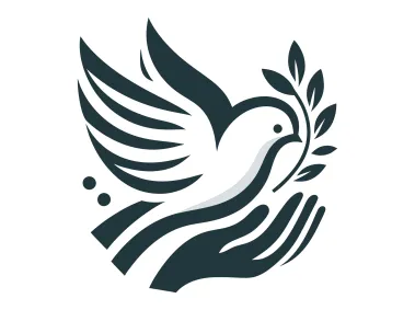 Black SVG Dove with Wreath in Hands Logo Template
