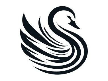 Black Swan Silhouette Logo Template