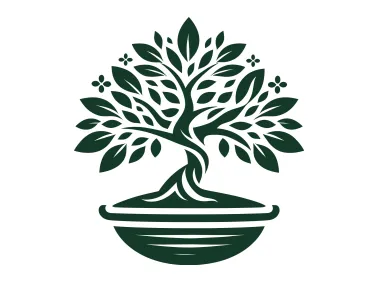 Black Vector Bonsai Tree Logo Template