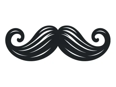 Black Vector Mustache Logo Template