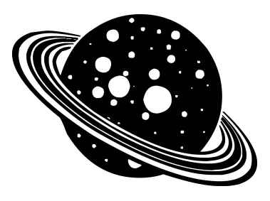 Black Vector Saturn Logo Template