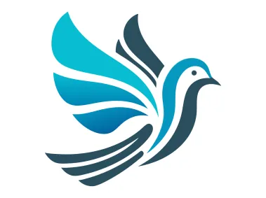 Blue Abstract Dove Logo Template