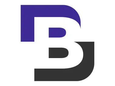 Blue Black Letter B Shape Logo Template