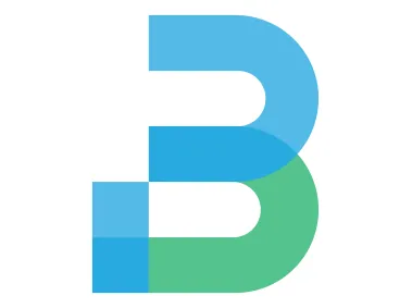 Blue Geometric Letter B Shape Logo Template