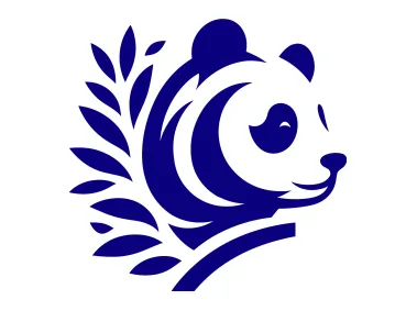 Blue Peeking Panda Logo Template