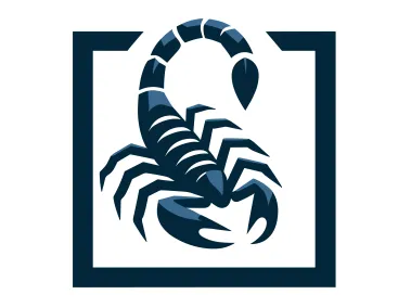 Blue Scorpion in Square Logo Template