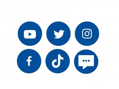 Blue Social Media Icons Logo