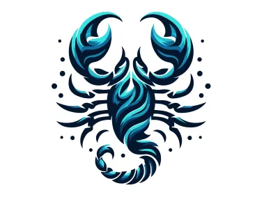 Blue Vector Abstract Scorpion Logo Template