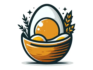 Boiled Egg in Bowl Logo Template