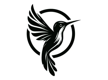 Bold Monochrome Hummingbird Logo Template