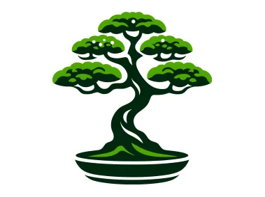 Bonsai Tree in Pot Logo Template