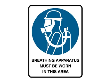 Breathing Apparatus Must Be Worn In This Area Sign Vector