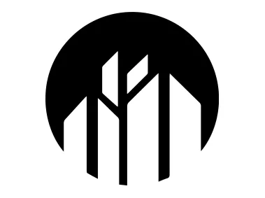 Buildings in Circle Geometric Shape Logo Template