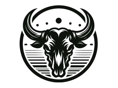 Bull Skull in Circle Logo Template