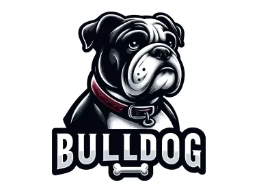 Bulldog Illustration with Text Logo Template
