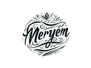 Calligraphic Hand Draw Signature for the Name Meryem Logo