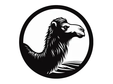 Camel in Black Circle Logo Template