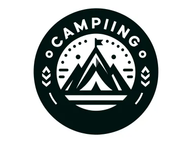 Camping Tent Design in Circle Logo Template