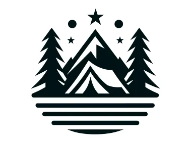 Camping Tent in Forest Logo Template