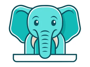 Cartoon Cute Elephant Logo Template