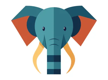 Cartoon Elephant Design Logo Template
