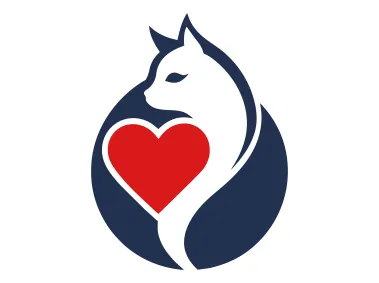 Cat Love Silhouette Logo Template