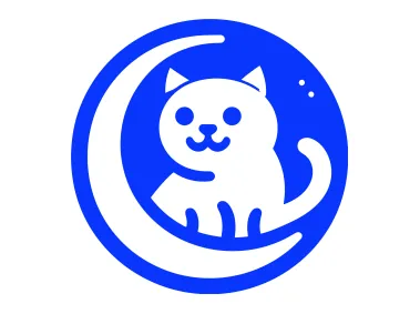 Cat Silhouette in Circle Logo Template