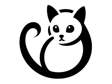 Cat Silhouette Logo Template