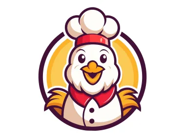 Chicken Chef  Mascot Logo Template