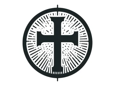 Christian Cross Symbol in Circle Logo Template