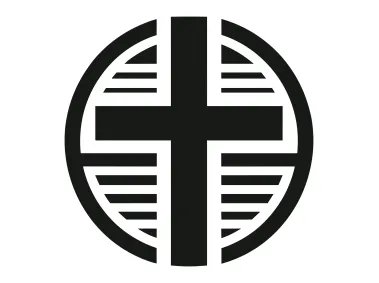 Circle Black Christian Cross Symbol Logo Template