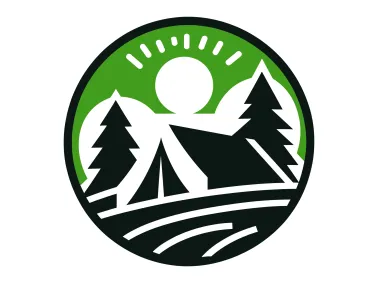 Circle Camping Design Logo Template