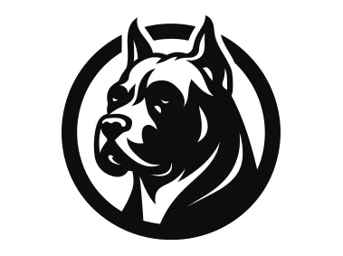 Circle Dogo Argentino Logo Template