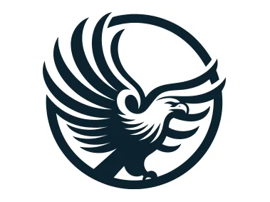 Circle Flying Black Eagle Logo Template